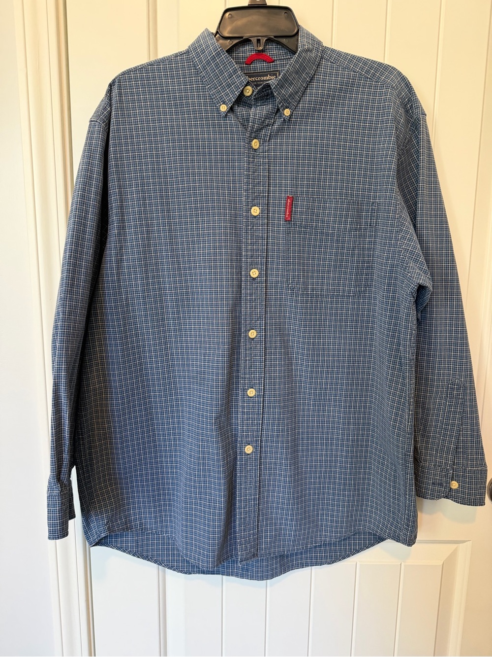 Abercrombie & Fitch Men’s Blue Check Button-Down Shirt - XL